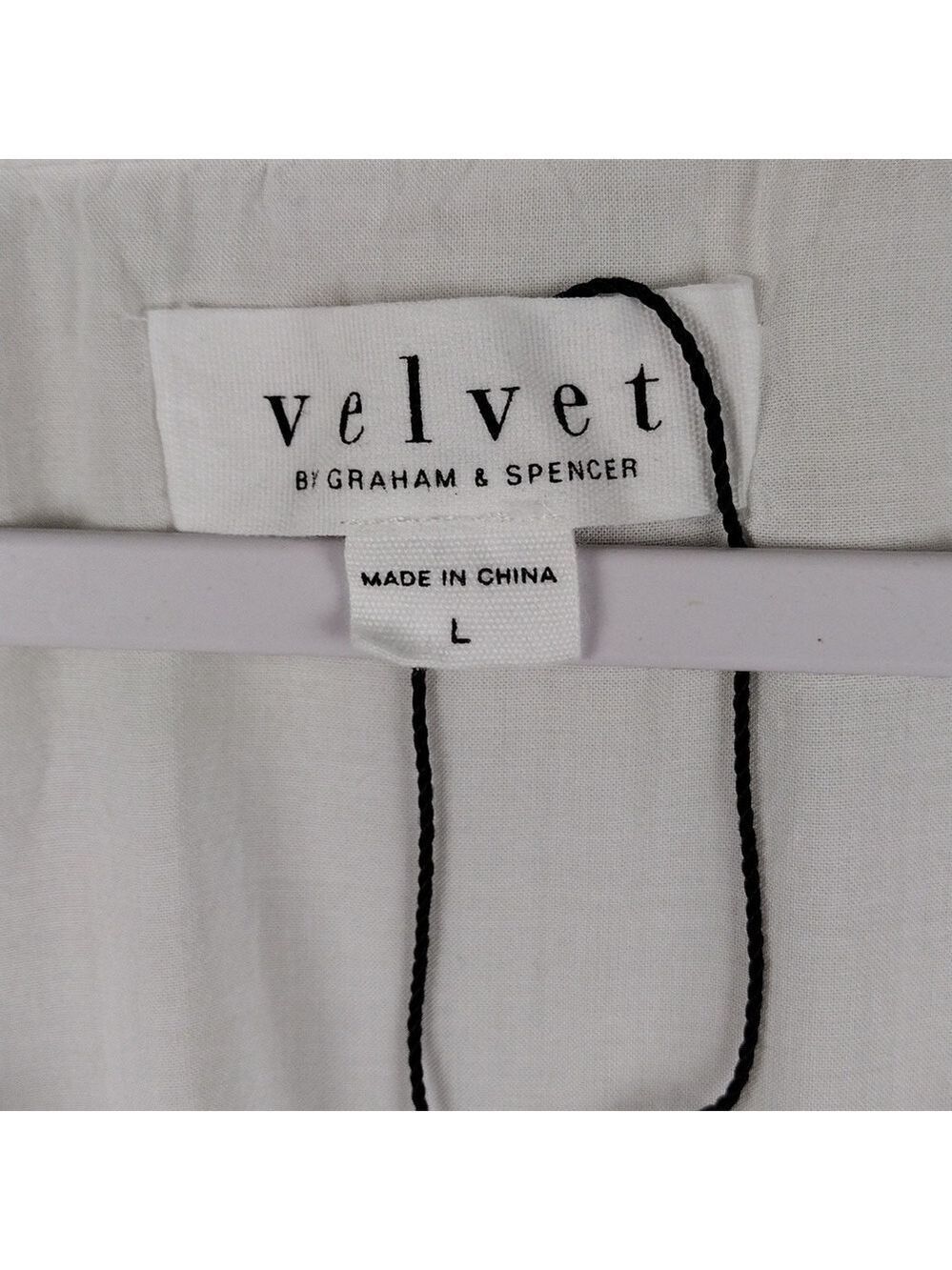 Velvet By Graham & Spencer White Ruffle Tie V-Neck Long Sleeve Sheer Peasant Top - Picture 6 of 14